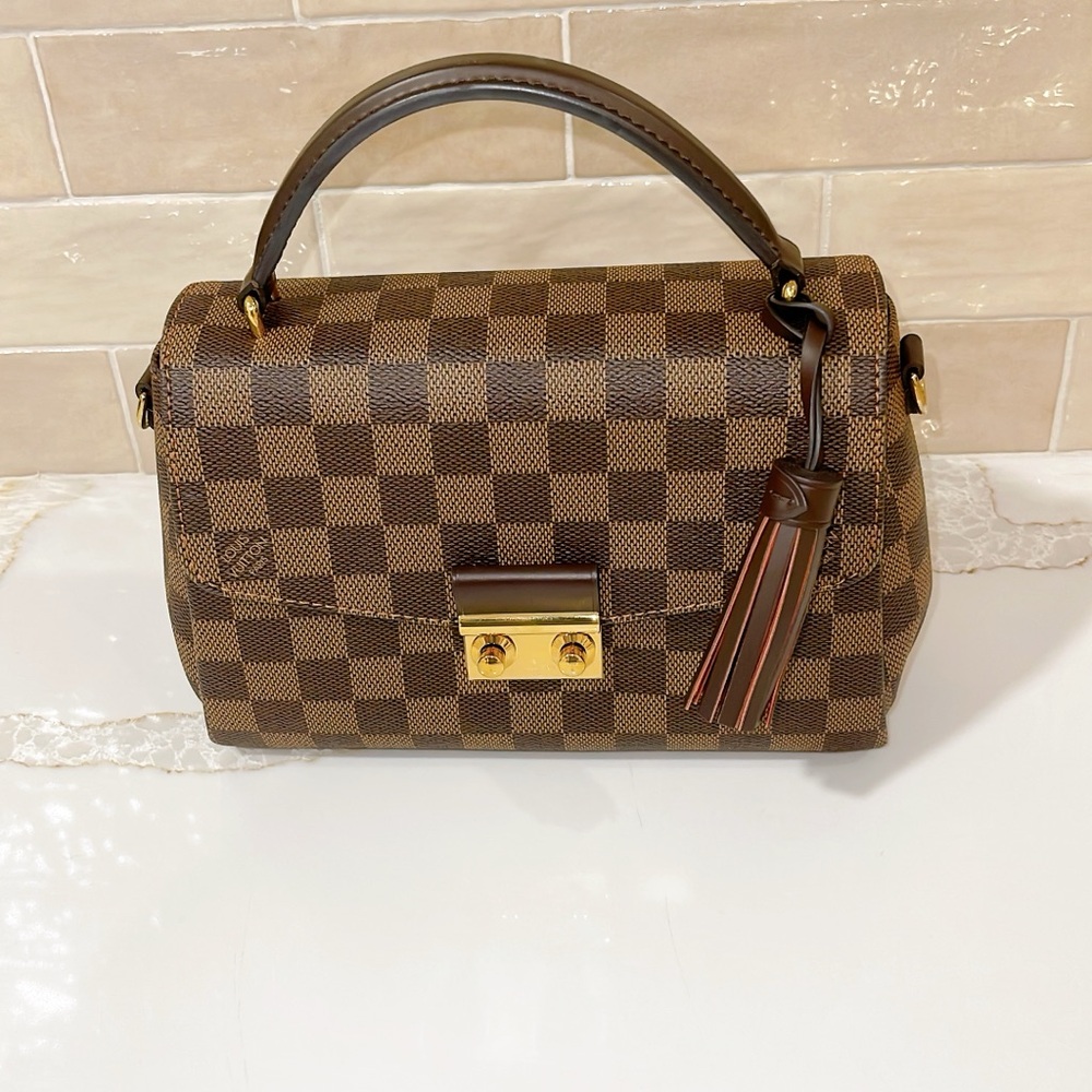 Louis Vuitton Croisette Damier Ebene Crossbody Handbag Purse